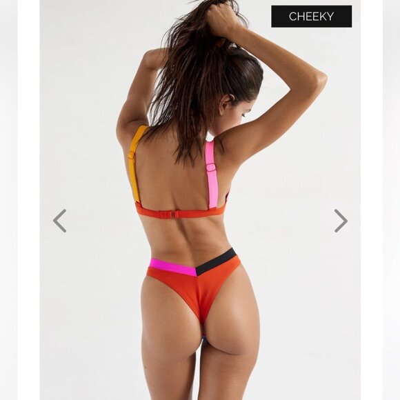 NWT OneOne Swimwear SET Bikini Malvinas Blue Red Black Jesse Kameron NEW Small - Picture 10 of 11